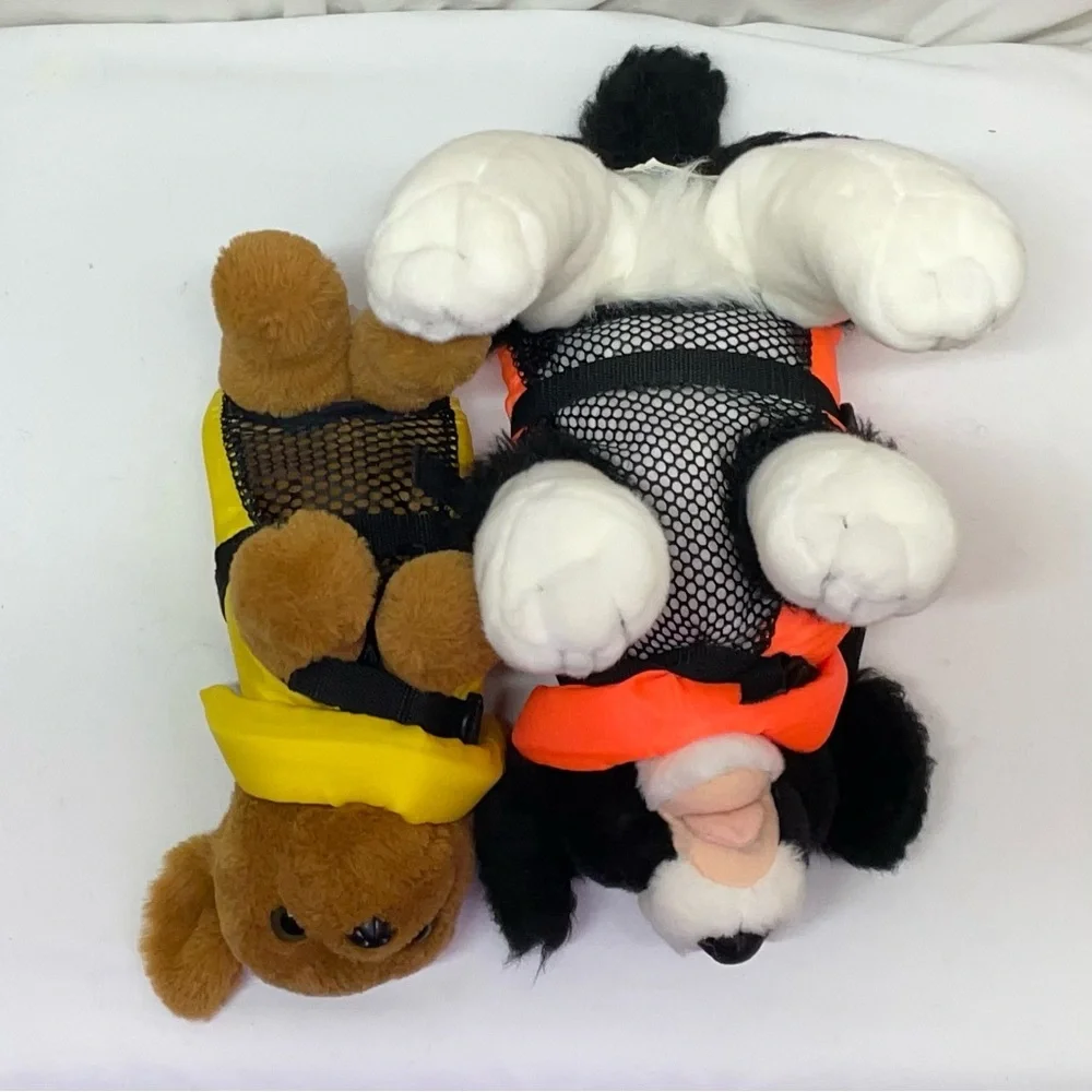 Fido Float Dog Life Jacket /Bundle of 2/Size X-Small & XX-Small -Yellow & Orange